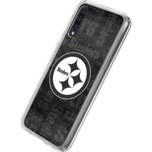 NFL Pittsburgh Steelers Black & White Galaxy A50 Clear Case